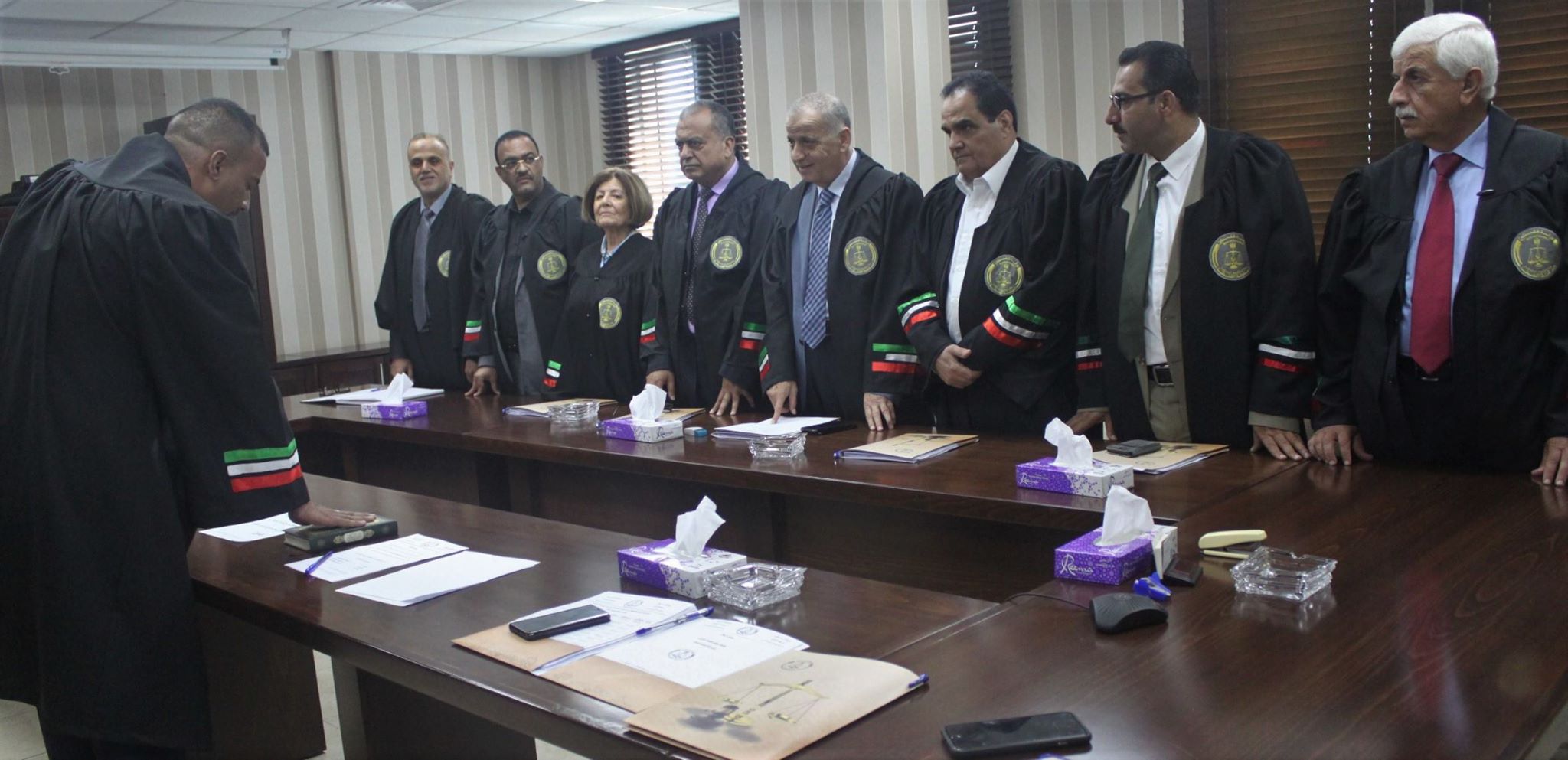 15 قاضي صلح يؤدون اليمين القانونية أمام رئيس وأعضاء مجلس القضاء الأعلى